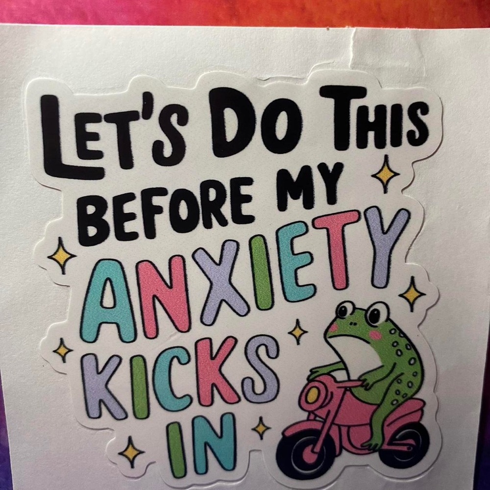 Colorful Frog Sticker with Fun Quote